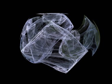 Siyah Renk Üzerine Bir Dijital Fraktal Resmi