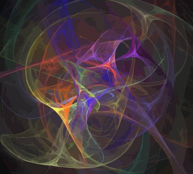 Siyah Renk Üzerine Bir Dijital Fraktal Resmi