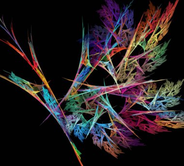 Siyah Renk Üzerine Bir Dijital Fraktal Resmi