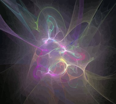 Siyah Renk Üzerine Bir Dijital Fraktal Resmi