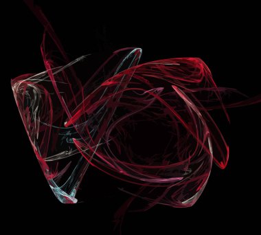 Siyah Renk Üzerine Bir Dijital Fraktal Resmi