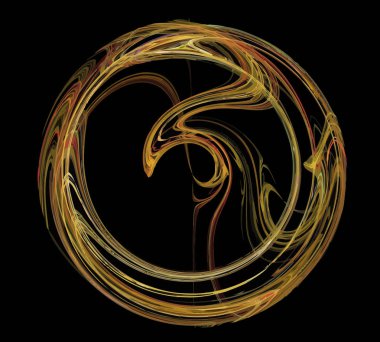 Siyah Renk Üzerine Bir Dijital Fraktal Resmi