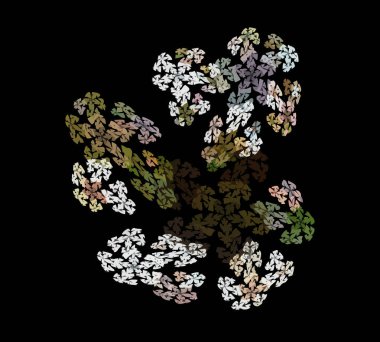 Siyah Renk Üzerine Bir Dijital Fraktal Resmi