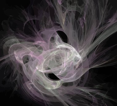 Siyah Renk Üzerine Bir Dijital Fraktal Resmi