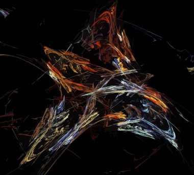 Siyah Renk Üzerine Bir Dijital Fraktal Resmi