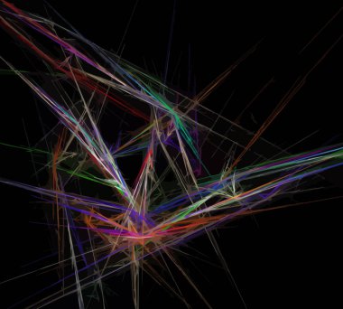 Siyah Renk Üzerine Bir Dijital Fraktal Resmi