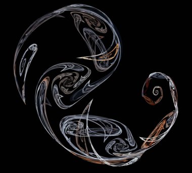 Siyah Renk Üzerine Bir Dijital Fraktal Resmi