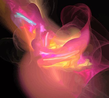 Siyah Renk Üzerine Bir Dijital Fraktal Resmi