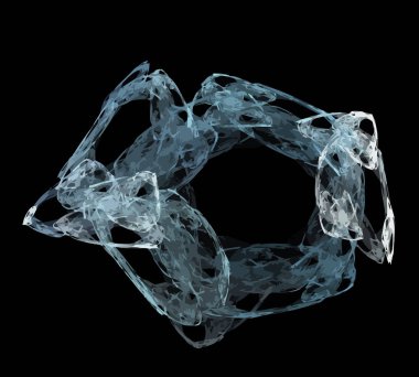 Siyah Renk Üzerine Bir Dijital Fraktal Resmi