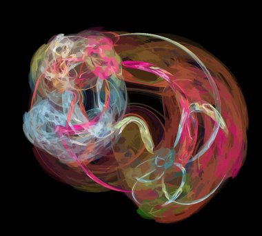 Siyah Renk Üzerine Bir Dijital Fraktal Resmi