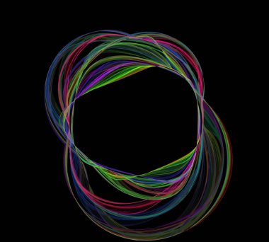 Siyah Renk Üzerine Bir Dijital Fraktal Resmi