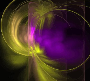 Siyah Renk Üzerine Bir Dijital Fraktal Resmi