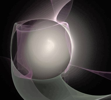 Siyah Renk Üzerine Bir Dijital Fraktal Resmi