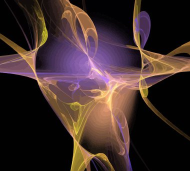 Siyah Renk Üzerine Bir Dijital Fraktal Resmi