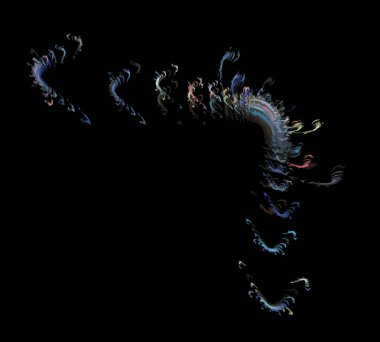 Siyah Renk Üzerine Bir Dijital Fraktal Resmi