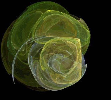 Siyah Renk Üzerine Bir Dijital Fraktal Resmi