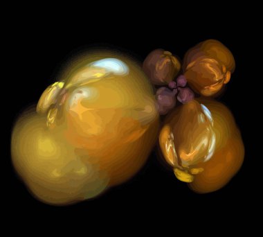 Siyah Renk Üzerine Bir Dijital Fraktal Resmi