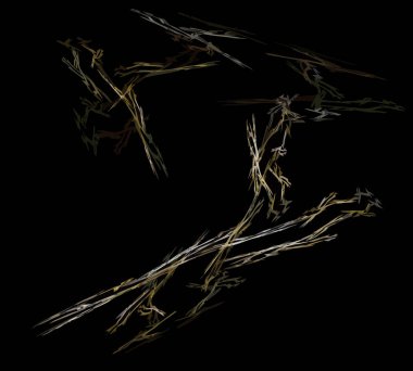 Siyah Renk Üzerine Bir Dijital Fraktal Resmi