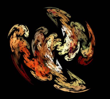 Siyah Renk Üzerine Bir Dijital Fraktal Resmi