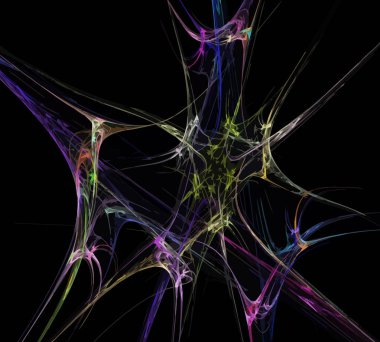 Siyah Renk Üzerine Bir Dijital Fraktal Resmi