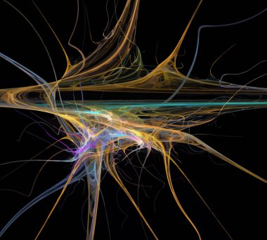 Siyah Renk Üzerine Bir Dijital Fraktal Resmi