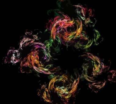 Siyah Renk Üzerine Bir Dijital Fraktal Resmi