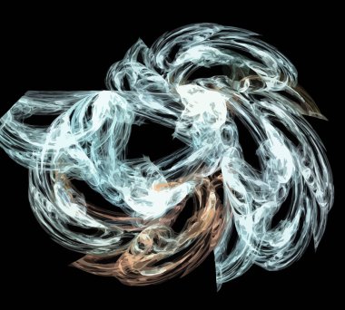 Siyah Renk Üzerine Bir Dijital Fraktal Resmi