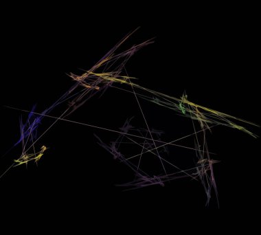 Siyah Renk Üzerine Bir Dijital Fraktal Resmi