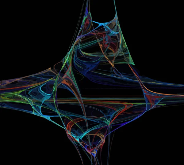 Siyah Renk Üzerine Bir Dijital Fraktal Resmi