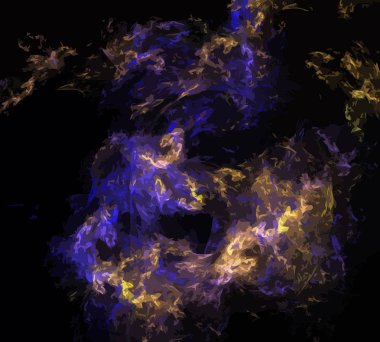 Siyah Renk Üzerine Bir Dijital Fraktal Resmi