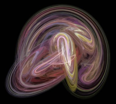 Siyah Renk Üzerine Bir Dijital Fraktal Resmi