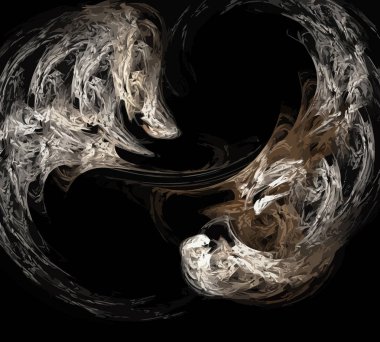 Siyah Renk Üzerine Bir Dijital Fraktal Resmi