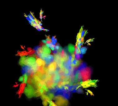 Siyah Renk Üzerine Bir Dijital Fraktal Resmi