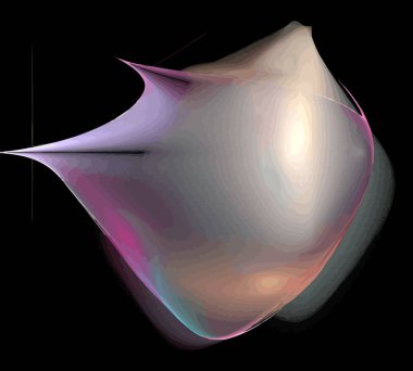 Siyah Renk Üzerine Bir Dijital Fraktal Resmi