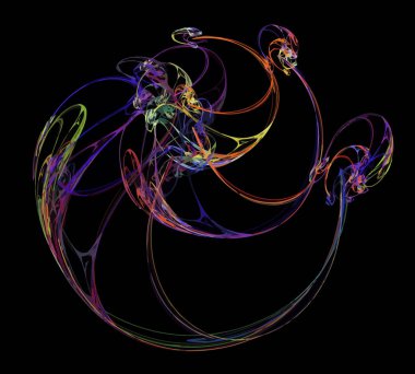 Siyah Renk Üzerine Bir Dijital Fraktal Resmi