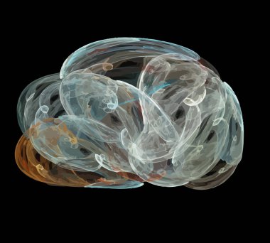 Siyah Renk Üzerine Bir Dijital Fraktal Resmi