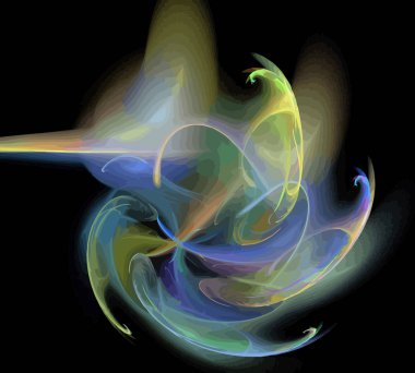 Siyah Renk Üzerine Bir Dijital Fraktal Resmi