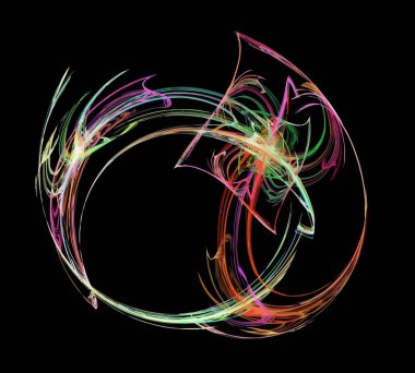 Siyah Renk Üzerine Bir Dijital Fraktal Resmi