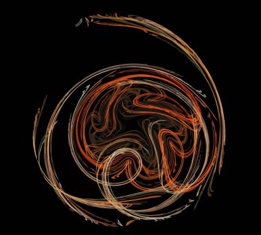 Siyah Renk Üzerine Bir Dijital Fraktal Resmi