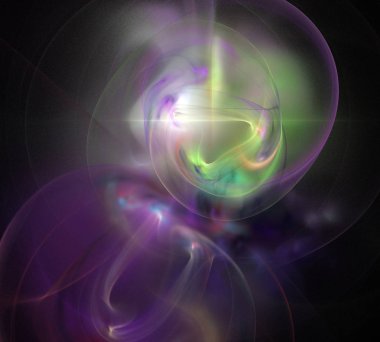 Siyah Renk Üzerine Bir Dijital Fraktal Resmi