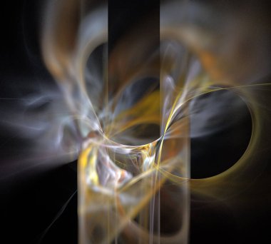 Siyah Renk Üzerine Bir Dijital Fraktal Resmi