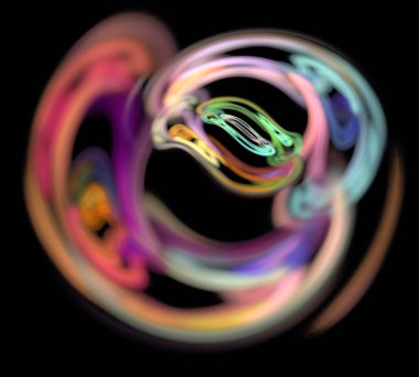 Siyah Renk Üzerine Bir Dijital Fraktal Resmi