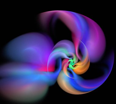 Siyah Renk Üzerine Bir Dijital Fraktal Resmi