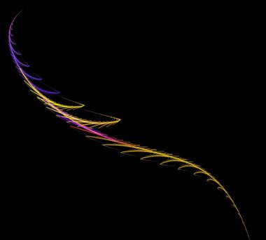 Siyah Renk Üzerine Bir Dijital Fraktal Resmi