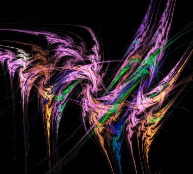 Siyah Renk Üzerine Bir Dijital Fraktal Resmi