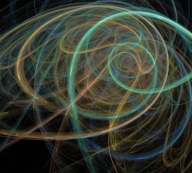 Siyah Renk Üzerine Bir Dijital Fraktal Resmi