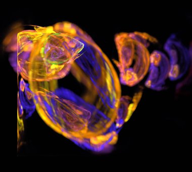 Siyah Renk Üzerine Bir Dijital Fraktal Resmi