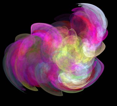 Siyah Renk Üzerine Bir Dijital Fraktal Resmi