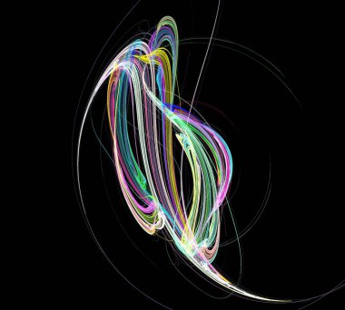 Siyah Renk Üzerine Bir Dijital Fraktal Resmi