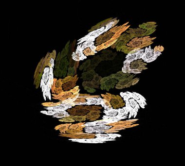 Siyah Renk Üzerine Bir Dijital Fraktal Resmi